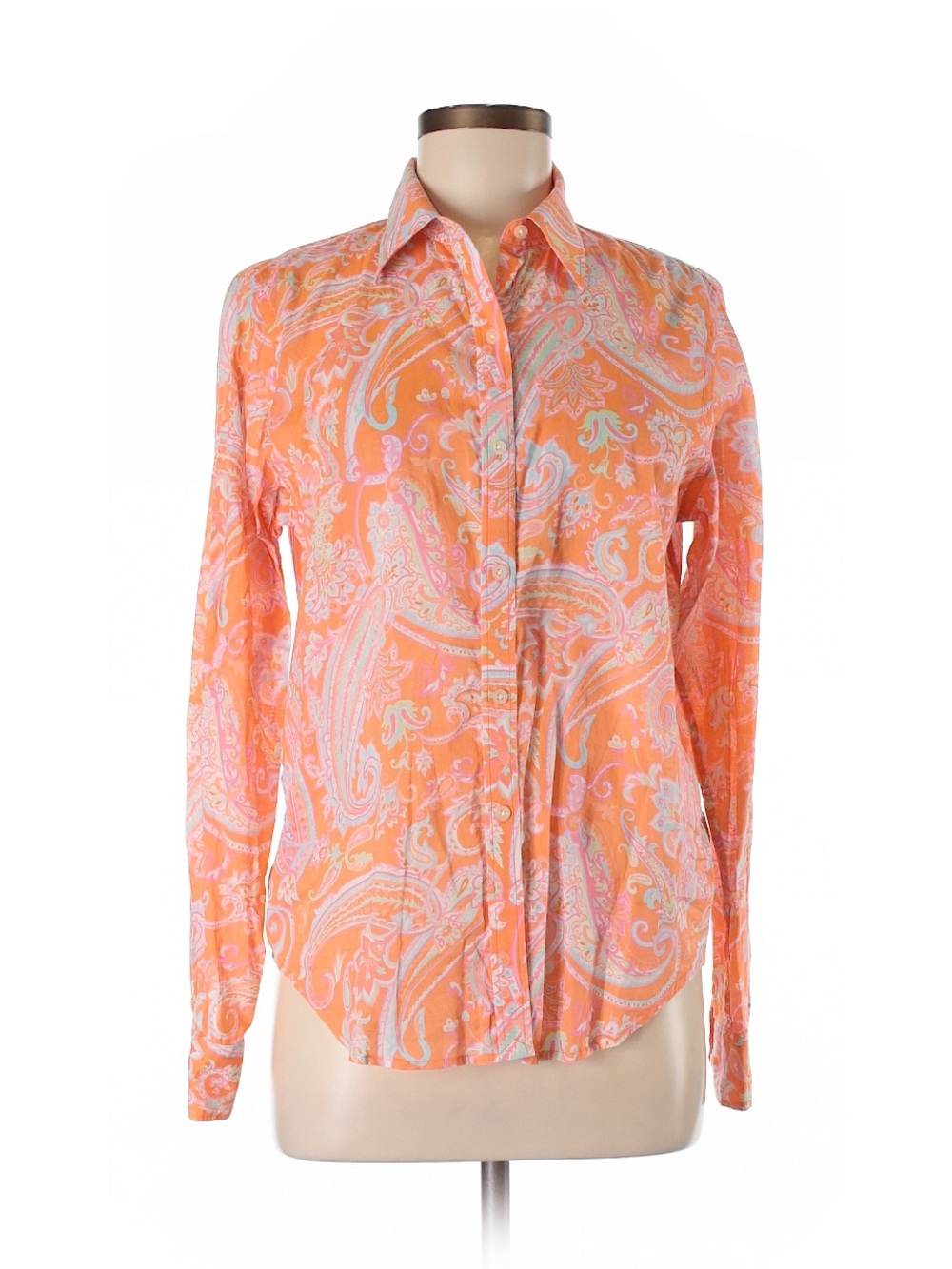 Ralph Lauren Orange Paisley Long-Sleeve Shirt